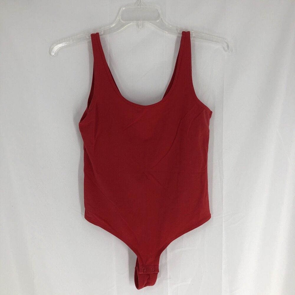 Auden Large Red Unlined Thong Cut Bodysuit.